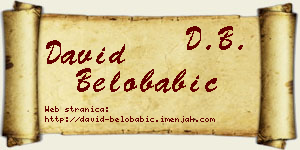 David Belobabić vizit kartica